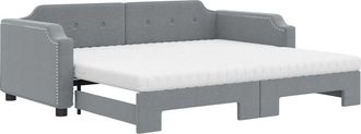 vidaXL Vidaxl - Sof&aacute; Cama Nido Con Colch&oacute;n Tela Gris Claro 80x200 Cm