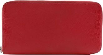Herm&egrave;s Red Color Epsom Leather Long Wallet (Bi-Fold) (Pre-Owned)