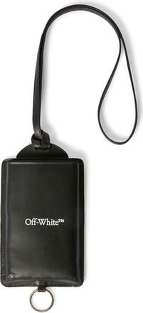 Off-white Bookish phone card holder - men - Cotton/Viscose/Polyamide/Acrylic/Calf Leather - One Size - Black