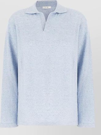 The Row long sleeve cotton silk polo shirt