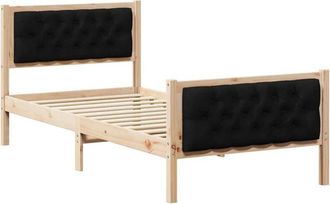 vidaXL Estructura De Cama Negro 90 X 190 Cm Madera De Pino Macizo Vidaxl