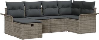 vidaXL Vidaxl - Garden Sofa Set 6 pcs Grey 242.5 x 132.5 x 85 cm Poly rattan
