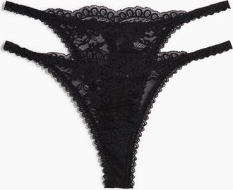 H&M 2-pack lace tanga thong briefs - Schwarz