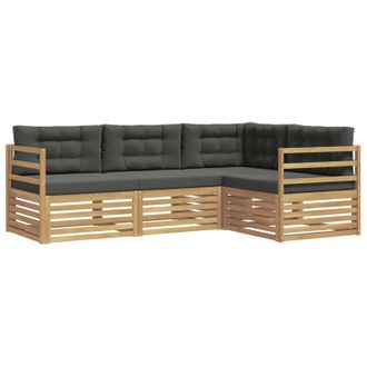 vidaXL Conjunto De Sof&aacute;s De Exterior 4 Pcs Blanco Y Antracita Vidaxl
