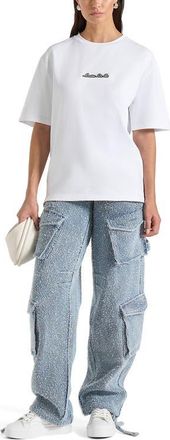 Mani&egrave;re De Voir Unisex Signature Relaxed Fit Cotton T-Shirt in White at Nordstrom, Size Medium