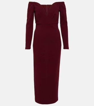 Roland Mouret Off-shoulder wool midi dress