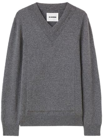 Jil Sander Maglione con scollo a V - Grigio