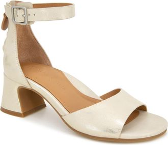 Gentle Souls Iona Block Heel Sandal in Ice Metallic Leather at Nordstrom, Size 6.5