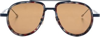 Thom Browne Occhiali da sole con montatura stile pilota - Blu
