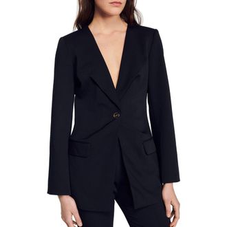 Sandro Abilly Blazer in Noir at Nordstrom Rack, Size 8 Us / 40 Eu
