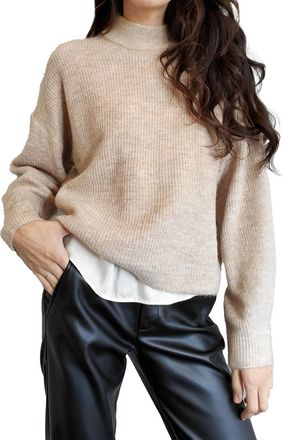 LBLC The Label Nola Mock Neck Sweater In Sand