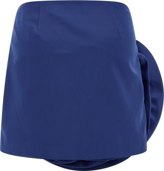 Rotate Maxi Flower-Appliqu&eacute; Satin Skirt - Navy
