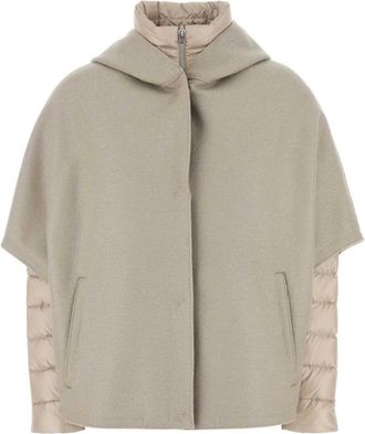 Herno Beige Cape-style Padded Jacket