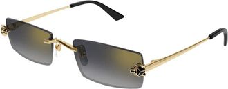 Cartier Panth&egrave;re Zonnebrillen - unisex - Zonnebrillen - Geel - 55 MM - Leer - Accessoires