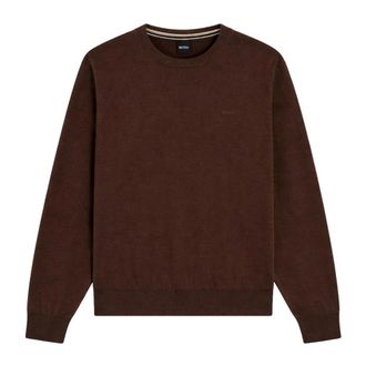 HUGO BOSS Hugo, Round-neck Knitwear, male, Brown, Size: 2XL Upacas-L Crew Neck Sweater