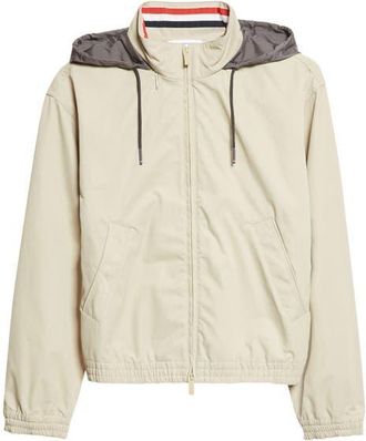 Thom Browne Track Jacket with Stowaway Hood in Beige at Nordstrom, Size 2 Us