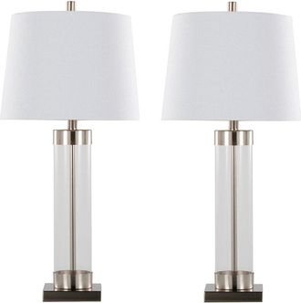 LumiSource Glacier 30In Contemporary Glass Table Lamp