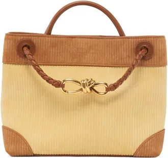Bottega Veneta Small Andiamo Corduroy & Suede Top Handle Bag in 9310 Butter/amber-Mb at Nordstrom