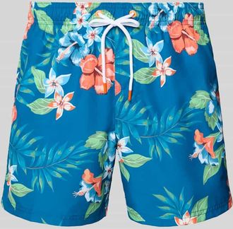 Sundek Badehose mit Ges&auml;&szlig;tasche und Label-Patch in Blau, Gr&ouml;&szlig;e XXL