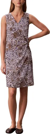 Calvin Klein Print V-Neck Mini Dress
