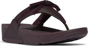 FitFlop Lulu Glitz Bow Post Toe Wedge Sandal in Plumberry at Nordstrom Rack, Size 11