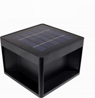 Trade Shop Trade Shop Traesio - Trade Shop - Faretto Led Pannello Solare Cubo Applique Parete Segnapasso Terra Cct Ip65 Qw-3c