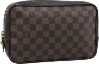 Louis Vuitton Pre-owned Damier Ebene Clutch Bag - Dames - Vintage Tassen - Bruin - ONE Size - Leer - Vintage