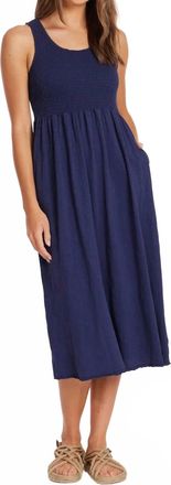 Mod-o-doc Smocked Tank Midi Dress In Blue