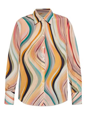 Paul Smith swirl-patterned button-up shirt - women - Viscose - 44 - Pink