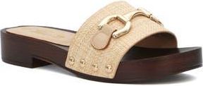 Seven 7 Karma Faux Leather Slide Sandal in Raffia at Nordstrom Rack, Size 6.5
