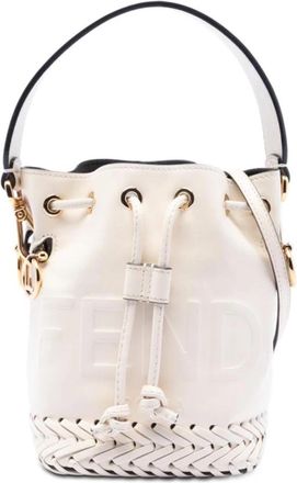Fendi Pre-owned Leren Bucket Bag - Dames - Vintage Tas - Wit - ONE Size - Leer - Vintage