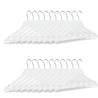 Relaxdays 80x Grucce Appendiabiti in Legno, Stampelle per Camicie e Pantaloni, Omino, Appendino h x l: 23 x 44 cm, Bianco