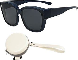 Generic Over Glasses Sunglasses - Polarised Overs Glasses | Oversized Frame Sun Glases | Foldable Cycling Sunglassess | Stylish Eyewear For Outdoor Driving Be