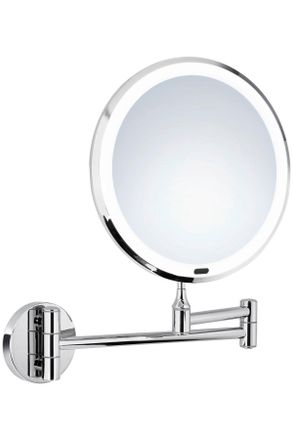 Smedbo Schminkspiegel, Chromfarben, Metall, Kunststoff, Glas, rund, feuchtraumgeeignet, Spiegel, Schminkspiegel