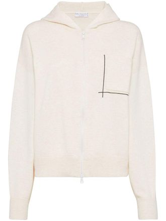 Brunello Cucinelli Hoodie met Monili-detail - Beige