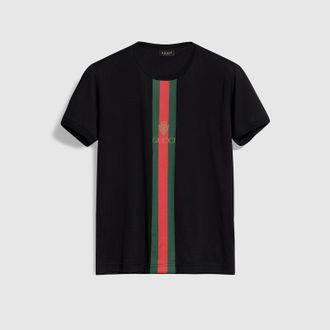 Gucci Cotton Jersey T-shirt With Print, Size XXXL, Black