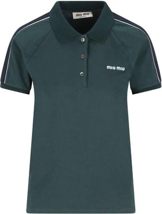 Miu Miu Two-Tone Jersey Polo Shirt Clothing