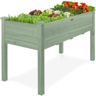 Best Choice Products Best Choice Product 48x24x30in Raised Garden Bed, Elevated Wooden Planter for Yard w/ Foot Caps, Bed Liner