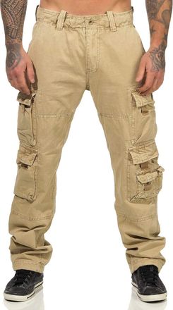 Jetlag Jet Lag FW 011 Mens Cargo Trousers Outdoor Side Pockets Mens Trousers in Grey, Black, Olive and Beige - Beige - W36