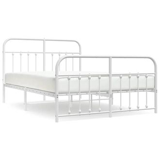 Berkfield Home Metal Bed Frame with Headboard & Footboard White 140x200 cm