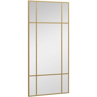 HOMCOM Specchio da Muro a Finestra Montaggio Verticale Orizzontale 110x50cm Oro