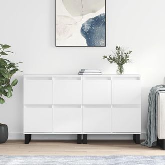vidaXL Aparadores 2 Piezas Madera Contrachapada Blanco Vidaxl