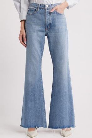 Frame Denim The Pixie Lax Frayed High Waist Flare Jeans in Alderton Raw Fray at Nordstrom Rack, Size 30P