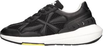 John Richmond Sneakers van microvezelleer en stof - Heren - Sneakers - Zwart - 42 EU - Leer - Schoenen