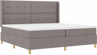 vidaXL Box Spring Bed with Mattress Taupe 200 x 200 cm Fabric vidaXL