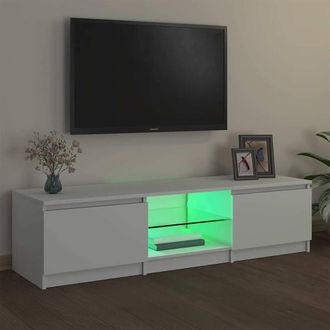 Berkfield Home TV Cabinet with LED Lights White 140x40x35.5 cm