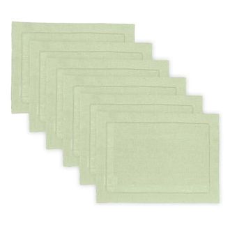 Solino Home Linen Placemats Set of 4, 14 x 19 Inch for Dining Table, Holiday and Everyday Table Decor - Classic Hemstitch in Sage Green at Nordstrom