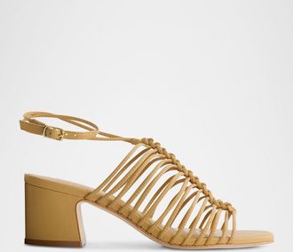 Bernardo Briga Caged Leather Heeled Sandals
