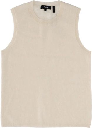 Theory Geborstelde top van luchtig kasjmier - Dames - Cashmere truien - Beige - S - Kasjmier - Truien & Vesten