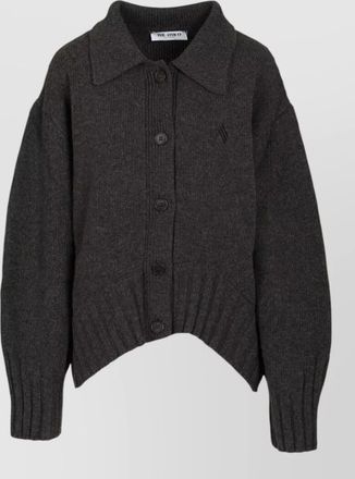 The Attico cashmere wool asymmetric ribbed cardigan